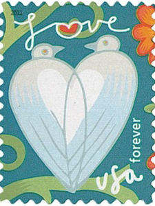 United State Postage Stamp -  Garden of Love 2011 Issue